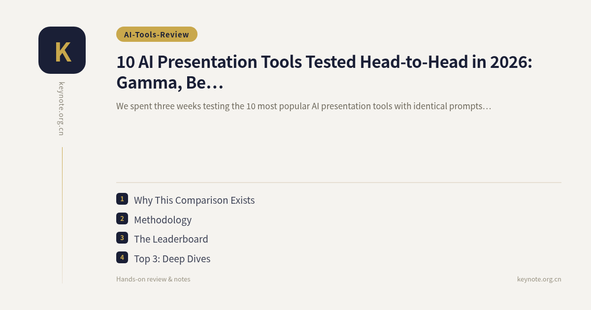 10 AI Presentation Tools Tested Head-to-Head in 2026: Gamma, Beautiful.ai, Tome, and More