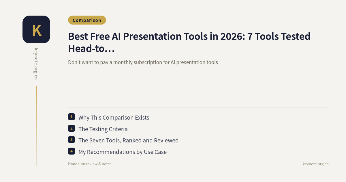 Best Free AI Presentation Tools in 2026: 7 Tools Tested Head-to-Head
