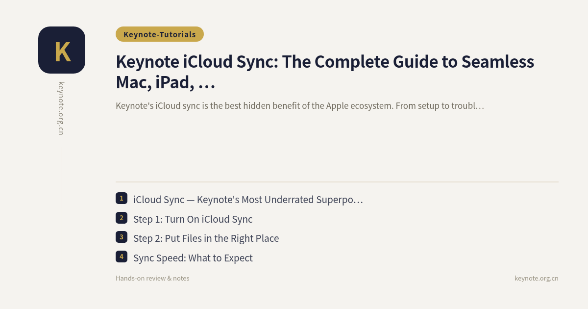Keynote iCloud Sync: The Complete Guide to Seamless Mac, iPad, and iPhone Collaboration
