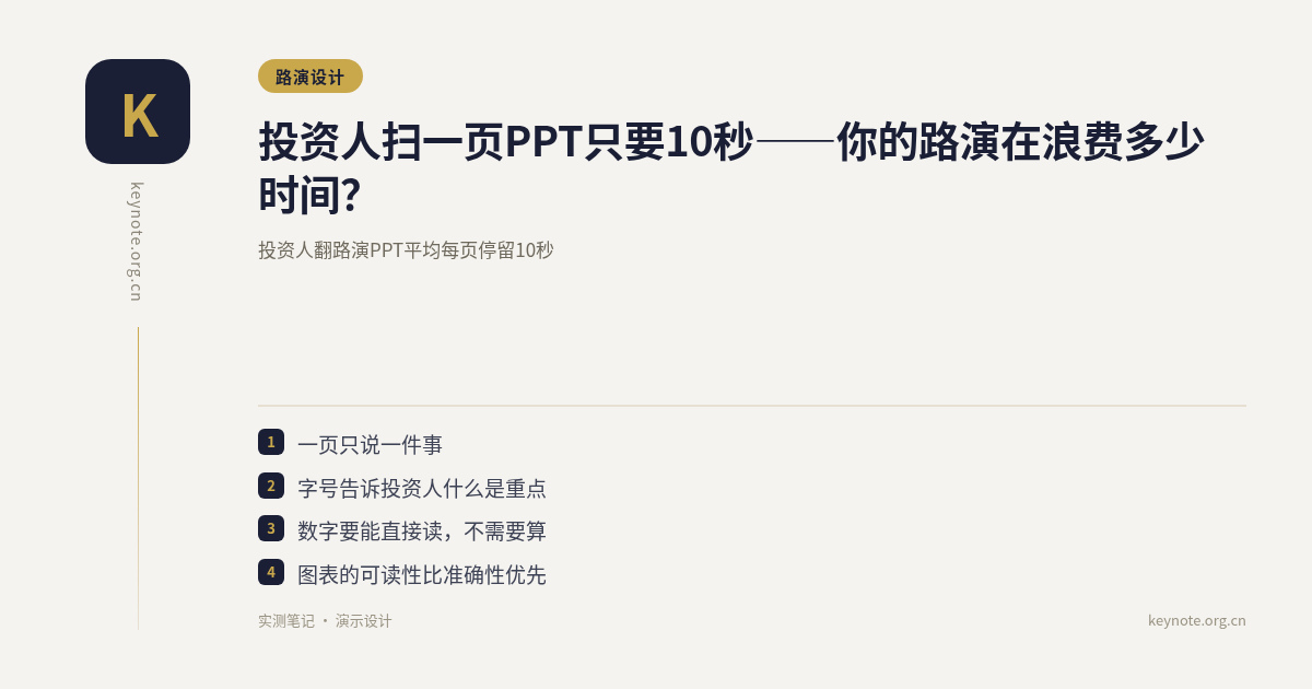 投资人扫一页PPT只要10秒——你的路演在浪费多少时间？