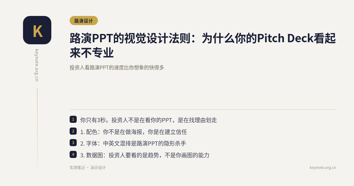 路演PPT的视觉设计法则：为什么你的Pitch Deck看起来不专业