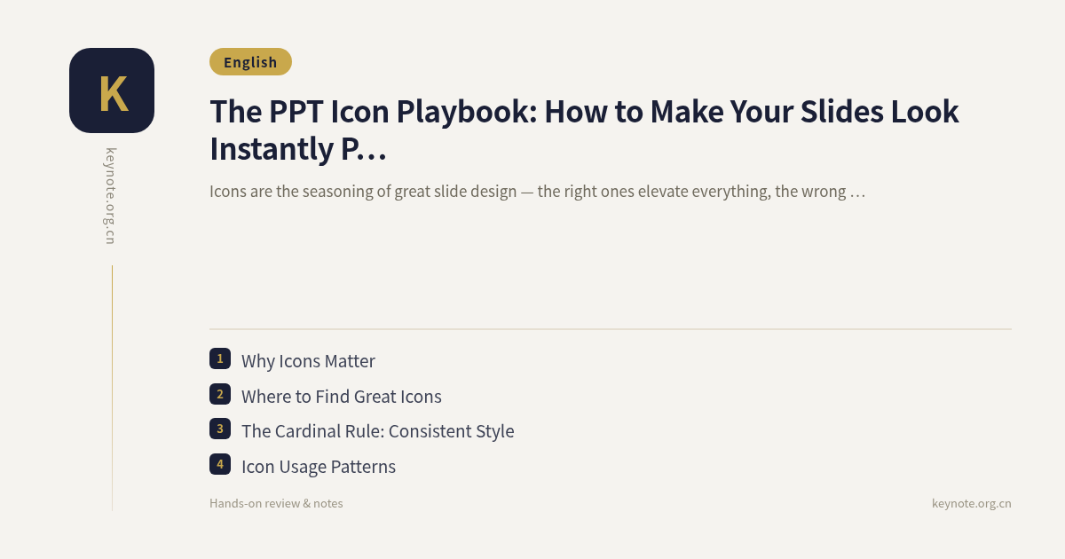 The PPT Icon Playbook: How to Make Your Slides Look Instantly Professional