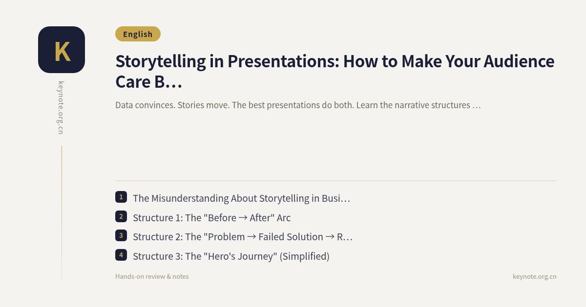 Storytelling in Presentations: How to Make Your Audience Care Before They Understand